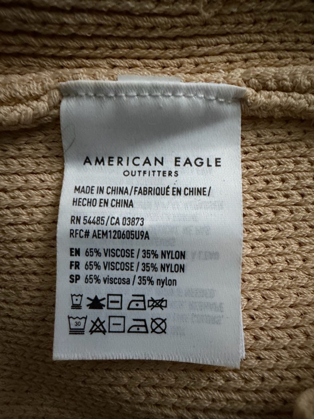 American Eagle Outfitters Tan AE Studio Knit Crochet Top - Picture 10 of 11